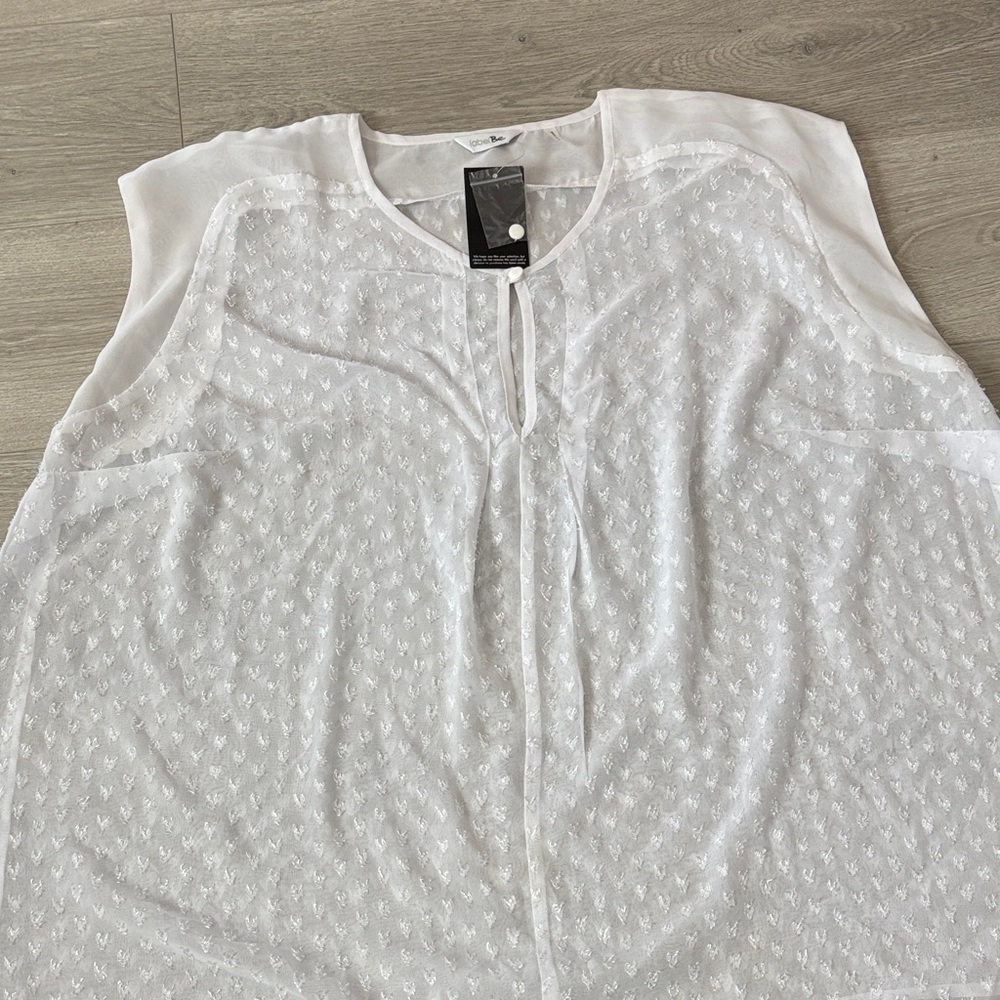 White Sheer Blouse with Pattern